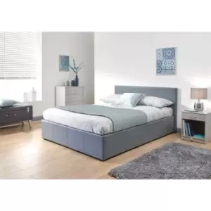 Image of Side Lift Ottoman Bed Double Faux Leather Grey