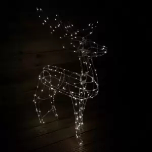 Image of 1.14m Outdoor Light Up Reindeer Christmas Decoration with Twinkling Warm White LEDs