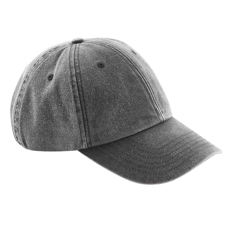 Image of Beechfield Vintage Low Profile Baseball Cap in Dark Grey Dark Grey Unisex One Size