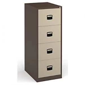 Image of Dams International Filing Cabinet with 4 Lockable Drawers DCF4C 470 x 622 x 1321mm Coffee & Cream
