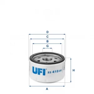 Image of 2341800 UFI Oil Filter Oil Spin-On