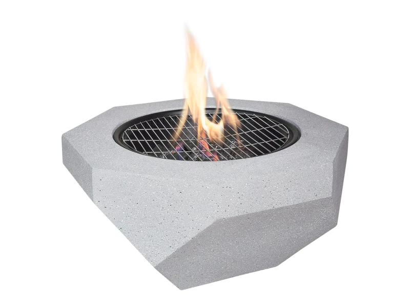 Image of Field & Flame Rhoda Wood Burning BBQ Fire Pit in Concrete Grey Grey Unisex
