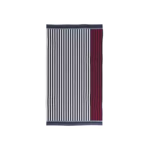 Image of Helena Springfield Coastal Bath Towel, Navy/Red