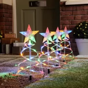 Image of Festive Set Of 4 Spiral Pathfinder Trees Multicoloured