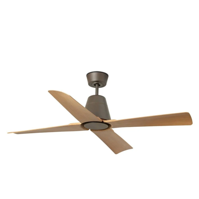 Image of Netlighting Typhoon Medium Brown Wood IP44 DC Ceiling Fan 6 Speed Brown Unisex