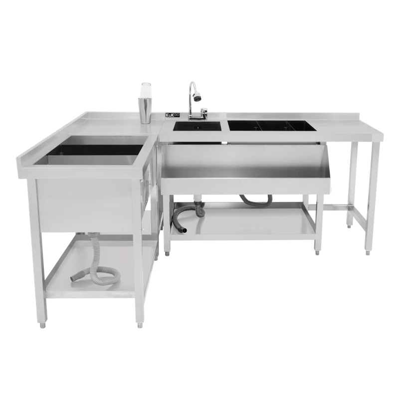 Image of Monstershop Modular Cocktail Bar Station with Ice Well in Silver Silver Unisex