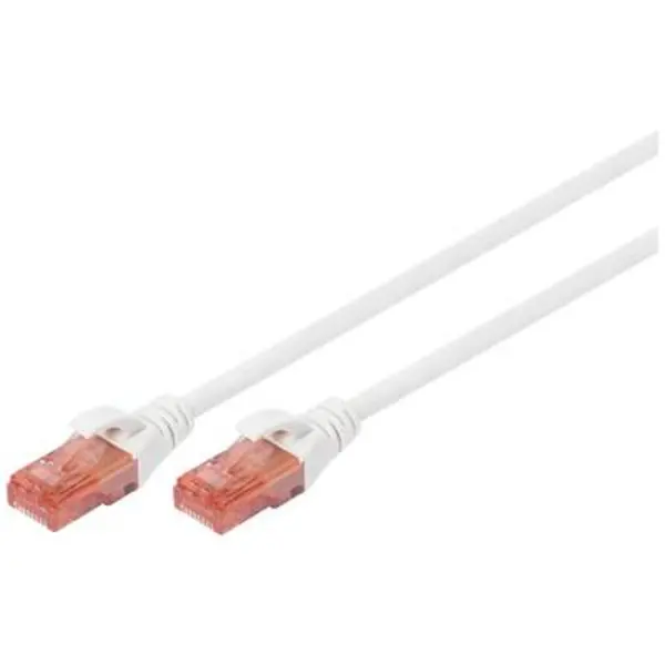 Image of Digitus Digitus DK-1617-020/WH RJ45 Network cable, patch cable CAT 6 U/UTP 2m White Halogen-free DK-1617-020/WH