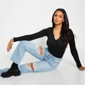 Image of I Saw It First Ripped Straight Leg Jean - Blue