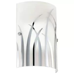 Image of Wall Light Colour White Chrome Shade White Chrome Glass Painted Bulb E14 42W