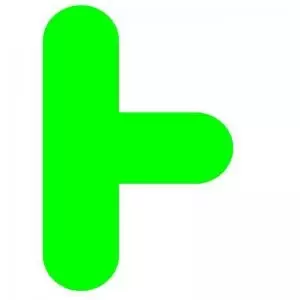 Image of Green Symbol &rdquo;T&rdquo; Floor Graphic adheres to most
