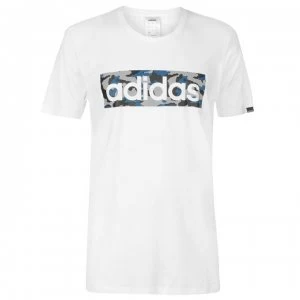 Image of adidas Linear Camo Mens T-Shirt - Wht/Blue/Grey