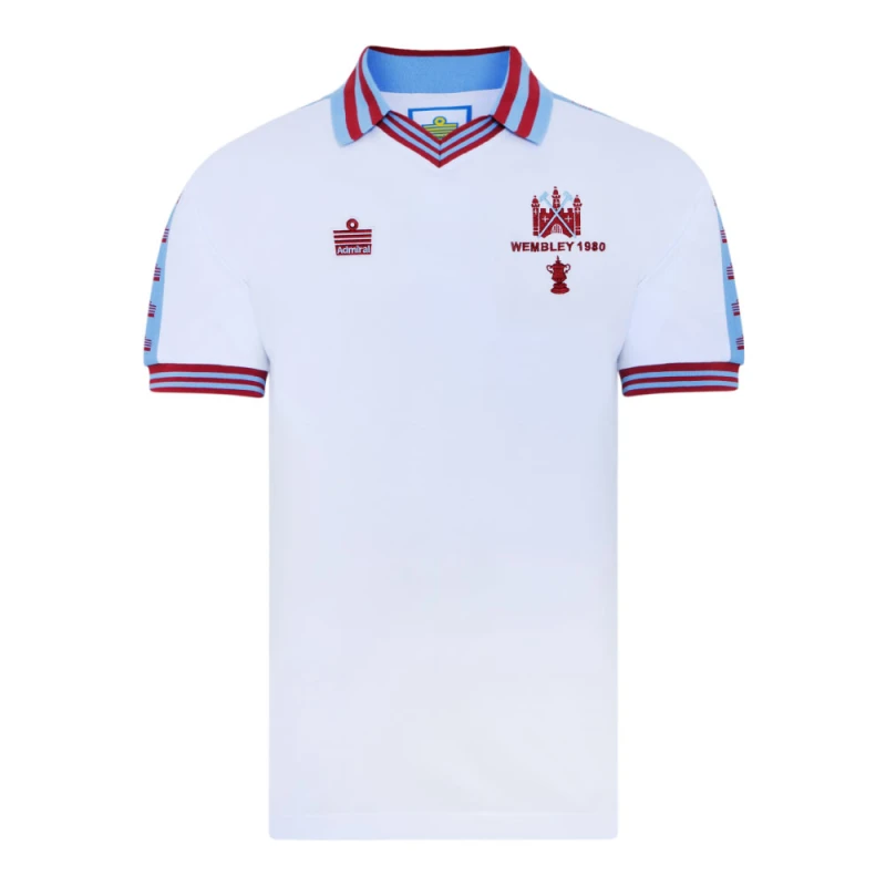 Image of Score Draw West Ham United 1980 FA Cup Final Admiral Shirt WHAM80AFACFADMPKSS-S S Mens Sportswear