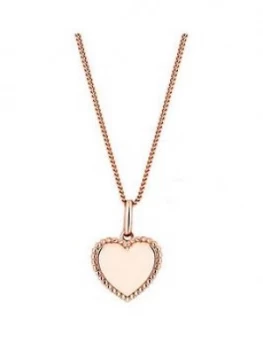 Image of Simply Silver Rose Gold Plated Sterling Silver Personalised Engravable Beaded Edge Heart Pendant