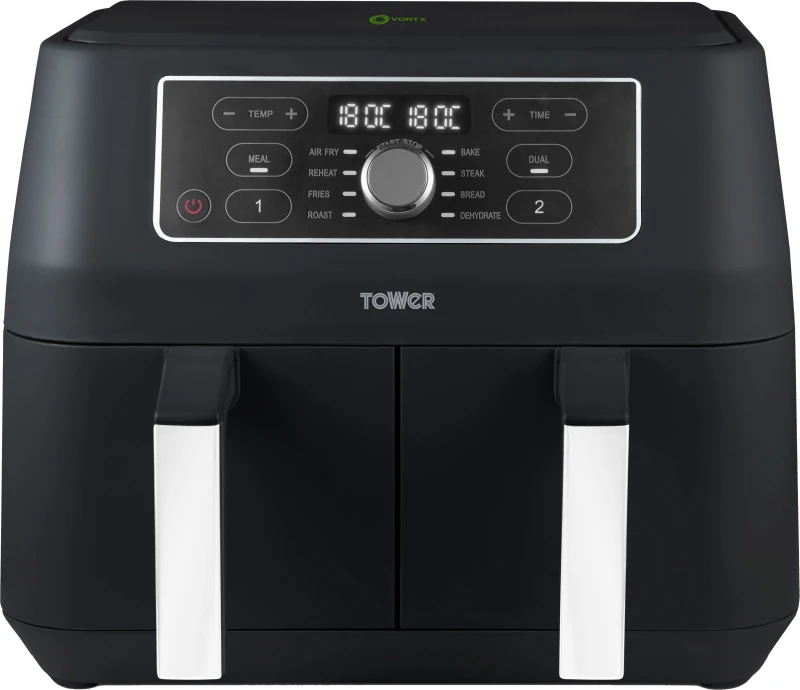 Image of Tower Vortex 8L Dual Basket Air Fryer, Black T17181AFR