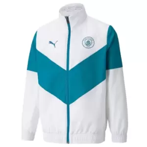 Image of 2021-2022 Man City Pre Match Jacket (White) - Kids