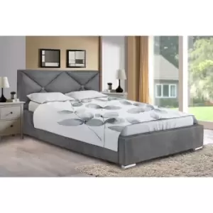 Image of Mevena Bed Super King Plush Velvet Grey