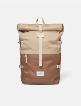 Image of Sandqvist Bernt Rolltop Backpack - (Recycled Poly) - Brown/Natural Leather