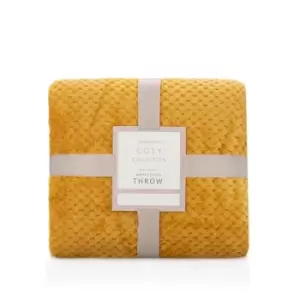 Image of Sleepdown Waffle Throw 99 - Yellow