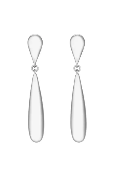 Image of Recycled Sterling Silver Plated Long Drop Earrings - Gift Pouch