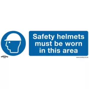 Image of Worksafe SS8P1 Safety Sign Safety Helmets Must Be Worn In This Are...