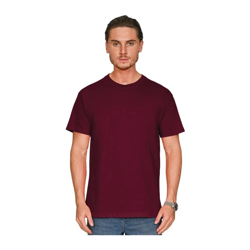 Image of Casual Classics Mens Supreme Combed T-Shirt in Burgundy Size: XS Burgundy Male XS