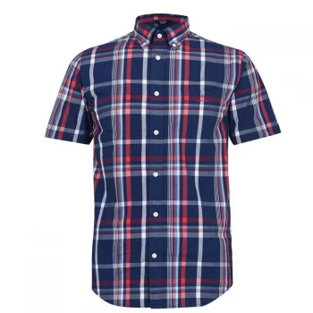 Image of Gant Washed Short Sleeve Shirt - Navy 423