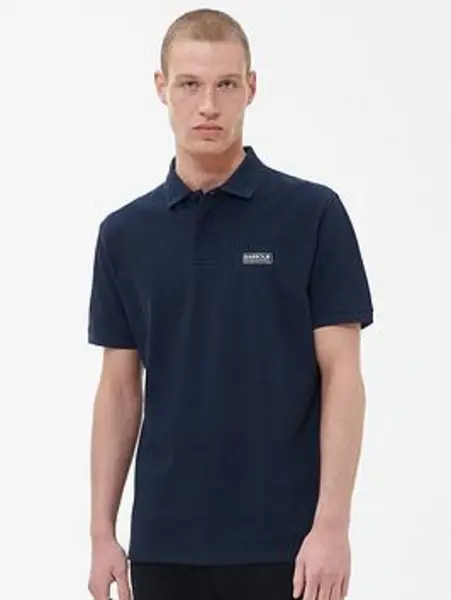 Image of Barbour International International Essential Pique Tailored Polo Shirt - Navy