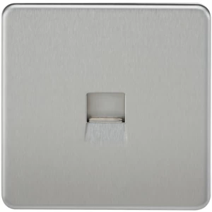 Image of KnightsBridge Screwless Brushed Chrome Telephone Extension Socket