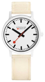 Image of Mondaine Essence 41mm Off White Strap White Dial MS1. Watch