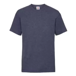 Image of Fruit Of The Loom Childrens/Kids Unisex Valueweight Short Sleeve T-Shirt (5-6) (Vintage Heather Navy)
