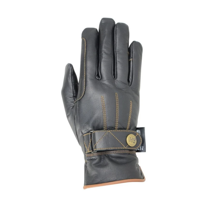 Image of Hy5 Mens Thinsulate Leather Winter Riding Gloves in Black Size: XS Black Male XS