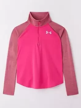 Image of Under Armour Girls Tech Graphic 1/2 Zip, Pink, Size S=7-8 Years, Women