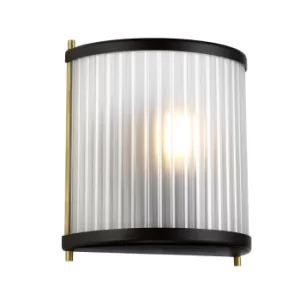 Image of Corona Flush 1 Light Wall Light, Museum Bronze, Frosted Glass