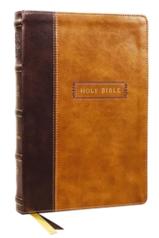 Image of KJV Holy Bible with Apocrypha and 73,000 Center-Column Cross References, Brown Leathersoft, Red Letter, Comfort Print: King James Version Leather / fi