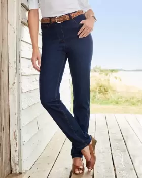 Image of Cotton Traders Womens Esme Slim Fit Straight Leg Stretch Jeggings in Blue