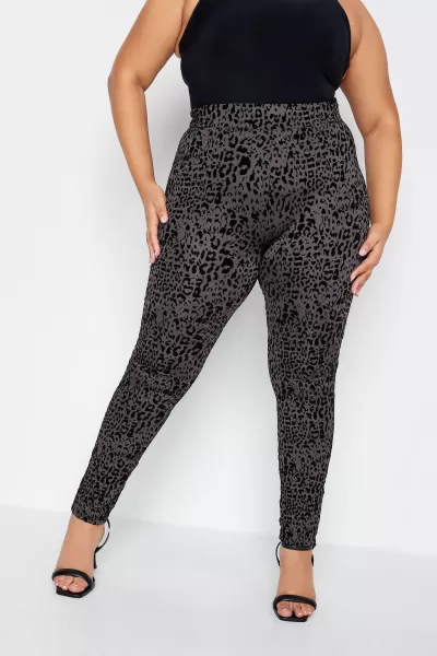 Image of Flocked Leopard Print Leggings