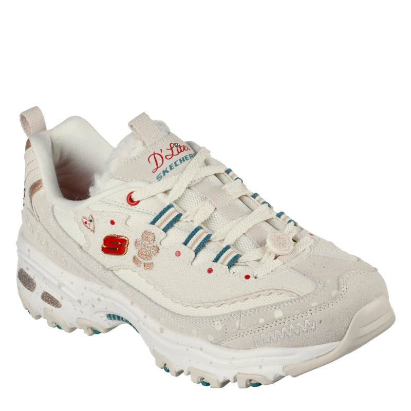 Image of Skechers Womens DLites1 Chunky Trainers Off White female 2 (35)