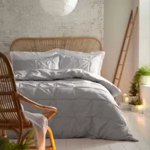 Image of Appletree Luminia Silver 100% Cotton Duvet Cover and Pillowcase Set Silver
