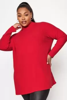Image of Ribbed Turtle Neck Top