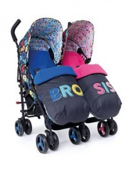 Image of Cosatto Supa Dupa Twin Stroller - Bro N Sis
