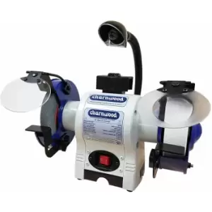 Image of Charnwood BG6 6" Bench Grinder, 20mm Grey Stone, 40mm White Stone