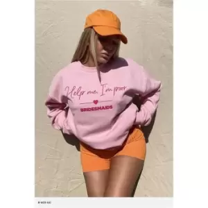 Image of I Saw It First Baby Pink Bridesmaids Help Me, I'M Poor Oversized Sweater - Pink
