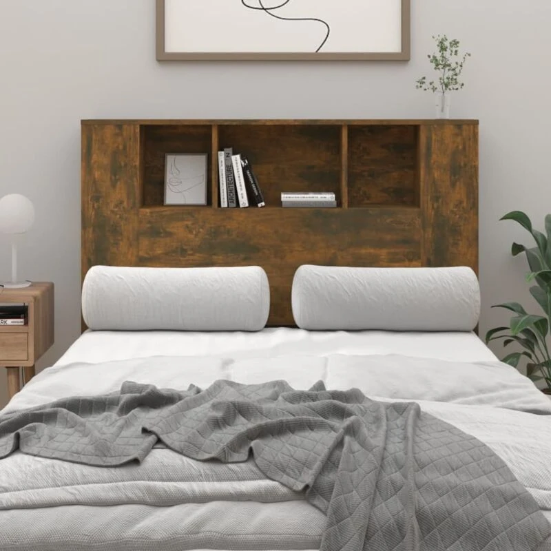 Image of VIDAXL Headboard Cabinet Smoked Oak 120x18.5x102.5cm Vidaxl 8720286968918