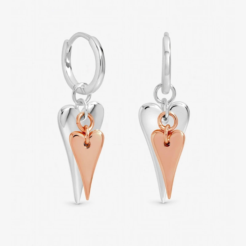 Image of Inicio Sterling Silver Plated Charm Hoops - Gift Pouch Silver female One Size