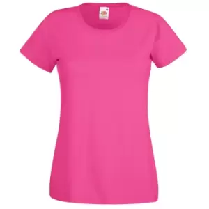 Image of Fruit Of The Loom Ladies/Womens Lady-Fit Valueweight Short Sleeve T-Shirt (XL) (Fuchsia)