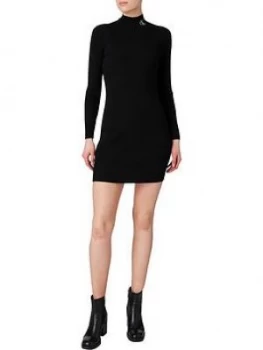 Image of Calvin Klein Jeans Roll Neck Sweater Dress - Black