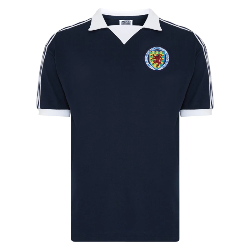 Image of Score Draw Scotland 1978 Retro Football Shirt SCOT78HSS-L L Mens Sportswear