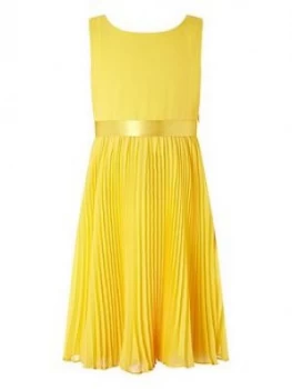 Image of Monsoon Girls Keita Pleat Dress - Yellow
