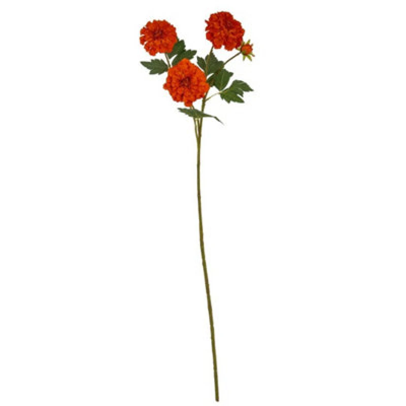 Image of Hill Interiors Orange African Marigold Large Spray Artificial Flower - Plastic - L11 X W11 X H100 Cm - Red