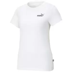 Image of Womens ESS Small Logo Tee - Medium - White - White - Puma